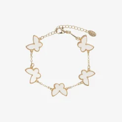 David Charles Jewellery*Girls Gold Tone Ivory Butterfly Bracelet