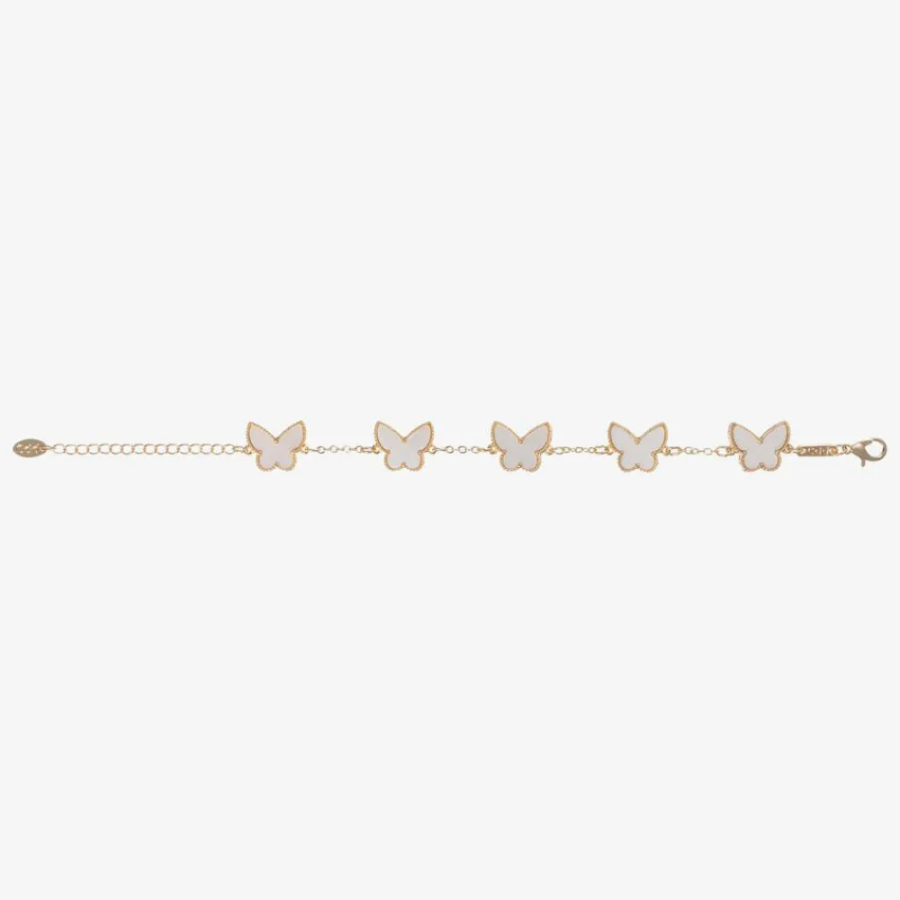 David Charles Jewellery*Girls Gold Tone Ivory Butterfly Bracelet