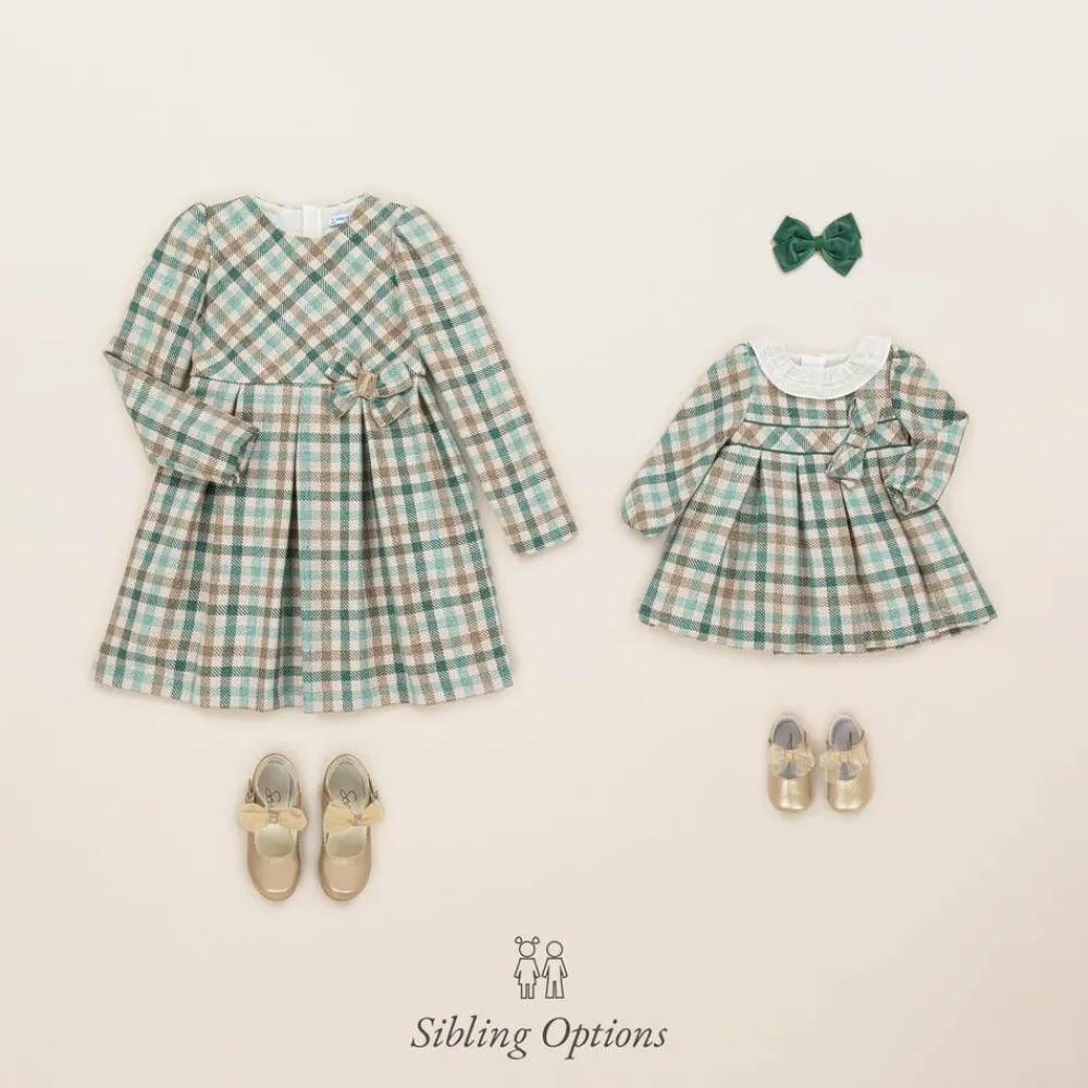 Mayoral Dresses*Girls Green Check Dress