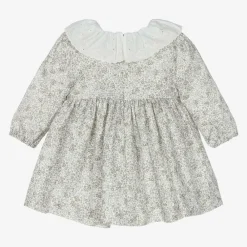Pureté Du... Bébé Dresses*Girls Green Floral Cotton Dress