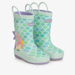 Chipmunks Rain Boots|Rain Boots*Girls Green Mermaid Rain Boots
