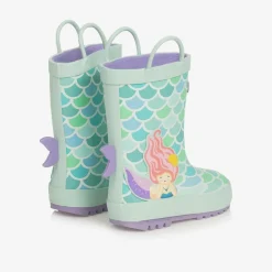 Chipmunks Rain Boots|Rain Boots*Girls Green Mermaid Rain Boots