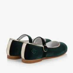Beatrice amp; George Traditional Shoes|Pumps & Ballerinas*Girls Green Velvet Mary Jane Pumps