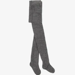 Mayoral Tights*Girls Grey & Silver Cotton Tights