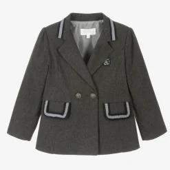 Patachou Coats & Jackets*Girls Grey Cotton Blazer