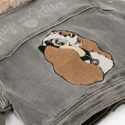 Monnalisa Coats & Jackets*Girls Grey Denim Disney Jacket