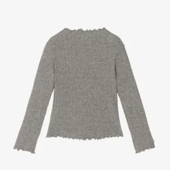 NAME IT Tops*Girls Grey Diamanté Bow Top