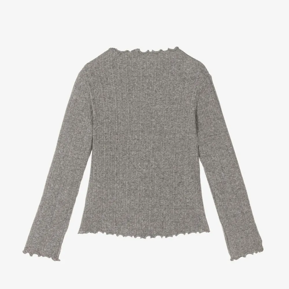 NAME IT Tops*Girls Grey Diamanté Bow Top