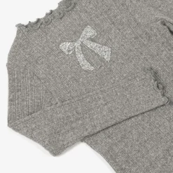 NAME IT Tops*Girls Grey Diamanté Bow Top