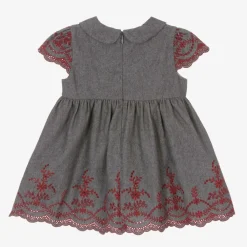 Patachou Dresses*Girls Grey Embroidered Dress