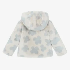 Mayoral Coats & Jackets*Girls Grey Faux Fur Flower Jacket