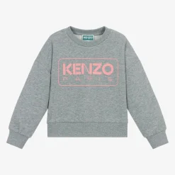 KENZO KIDS Tops*Girls Grey Marl Cotton Sweatshirt