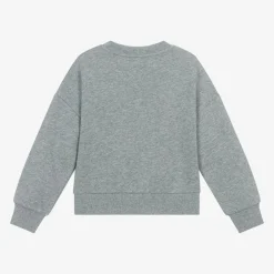 KENZO KIDS Tops*Girls Grey Marl Cotton Sweatshirt