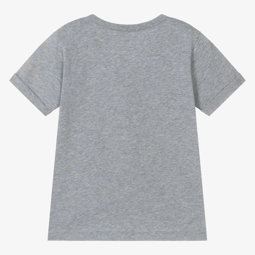 Stella McCartney Kids Tops*Girls Grey Organic Cotton Star T-Shirt