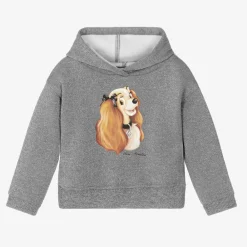 Monnalisa Tops*Girls Grey Sparkly Disney Hoodie