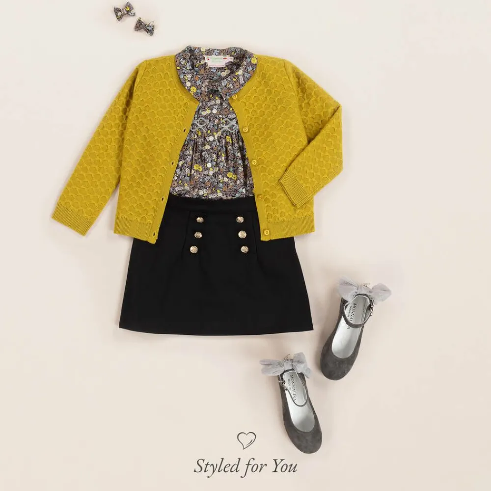 Monnalisa Pumps & Ballerinas|Pumps & Ballerinas*Girls Grey Suede Leather Bow Shoes