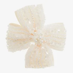 Sienna Likes To Party Hair Accessories*Girls Handmade Ivory Bead Hairclip (6.5cm)