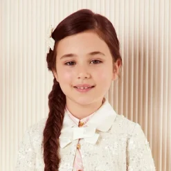 Sienna Likes To Party Hair Accessories*Girls Handmade Ivory Bead Hairclip (6.5cm)