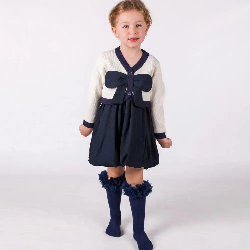 Beau KiD Dresses*Girls Ivory & Blue Dress Set