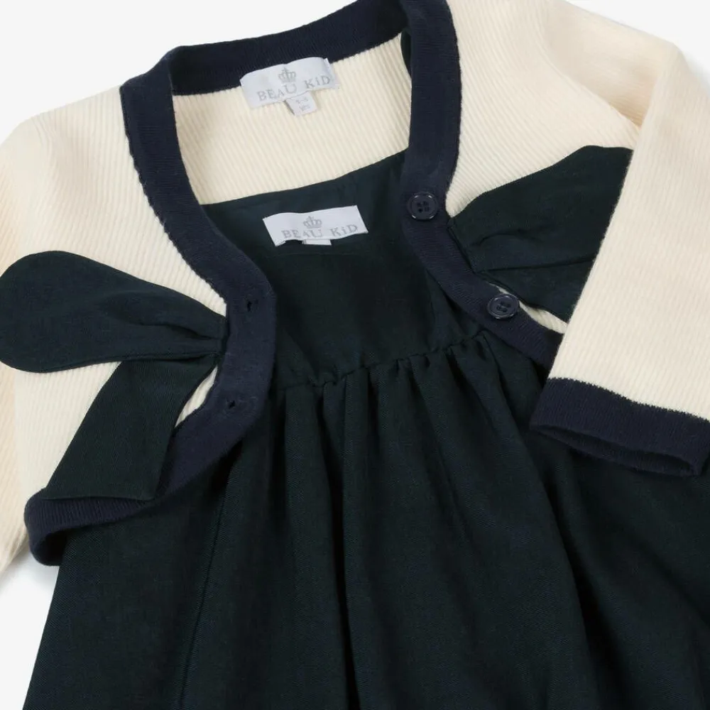 Beau KiD Dresses*Girls Ivory & Blue Dress Set
