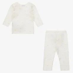 Bonpoint Outfit Sets|Outfit Sets*Girls Ivory & Gold Cotton Leggings Set