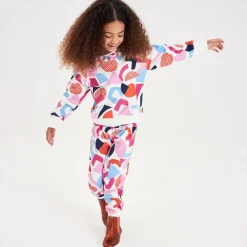 Joyday Tracksuits*Girls Ivory & Pink Cotton Tracksuit