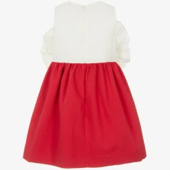Jessie and James London Dresses*Girls Ivory & Red Cotton Dress