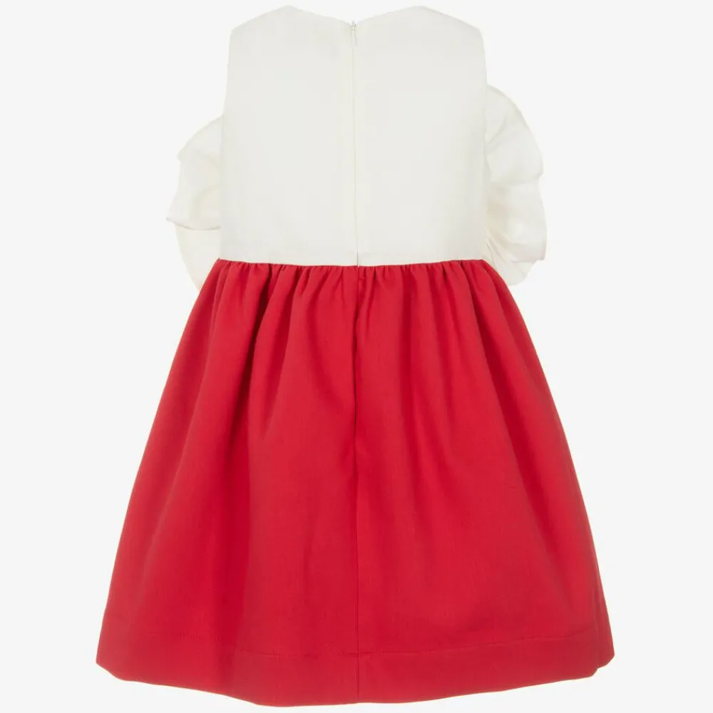 Jessie and James London Dresses*Girls Ivory & Red Cotton Dress