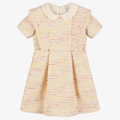 EIRENE Dresses*Girls Ivory & Yellow Tweed Dress