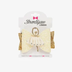 Bowtique London Hair Accessories*Girls Ivory & Gold Ballerina Hair Clip (8cm)