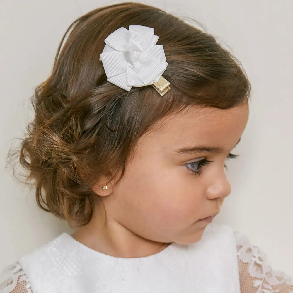 Abel amp; Lula Hair Accessories*Girls Ivory & Gold Headband & Hair Clip