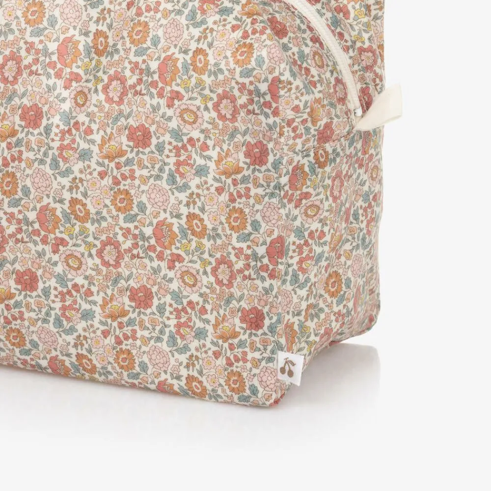 Bonpoint Bags*Girls Ivory & Pink Floral Wash Bag (23cm)