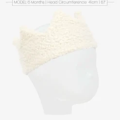 Jamiks Hair Accessories*Girls Ivory Bouclé Fleece Crown Headband