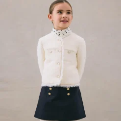 Bonpoint Coats & Jackets*Girls Ivory Bouclé Tweed Jacket