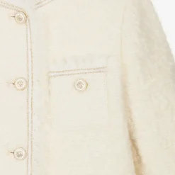Bonpoint Coats & Jackets*Girls Ivory Bouclé Tweed Jacket