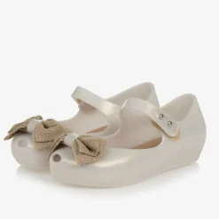 Mini Melissa Jelly Shoes|Jelly Shoes*Girls Ivory Bow Jelly Shoes