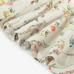 Jessie and James London Dresses*Girls Ivory Cotton & Floral Jacquard Dress