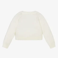 Moschino Baby Tops*Girls Ivory Cotton & Wool Cardigan