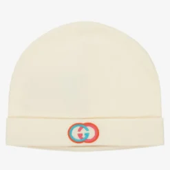 Gucci Hats*Girls Ivory Cotton Baby Hat