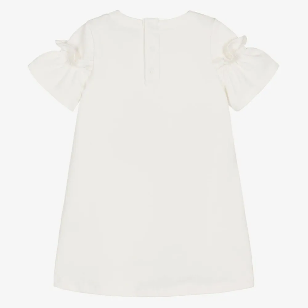 AIGNER Dresses*Girls Ivory Cotton Bag Print Dress