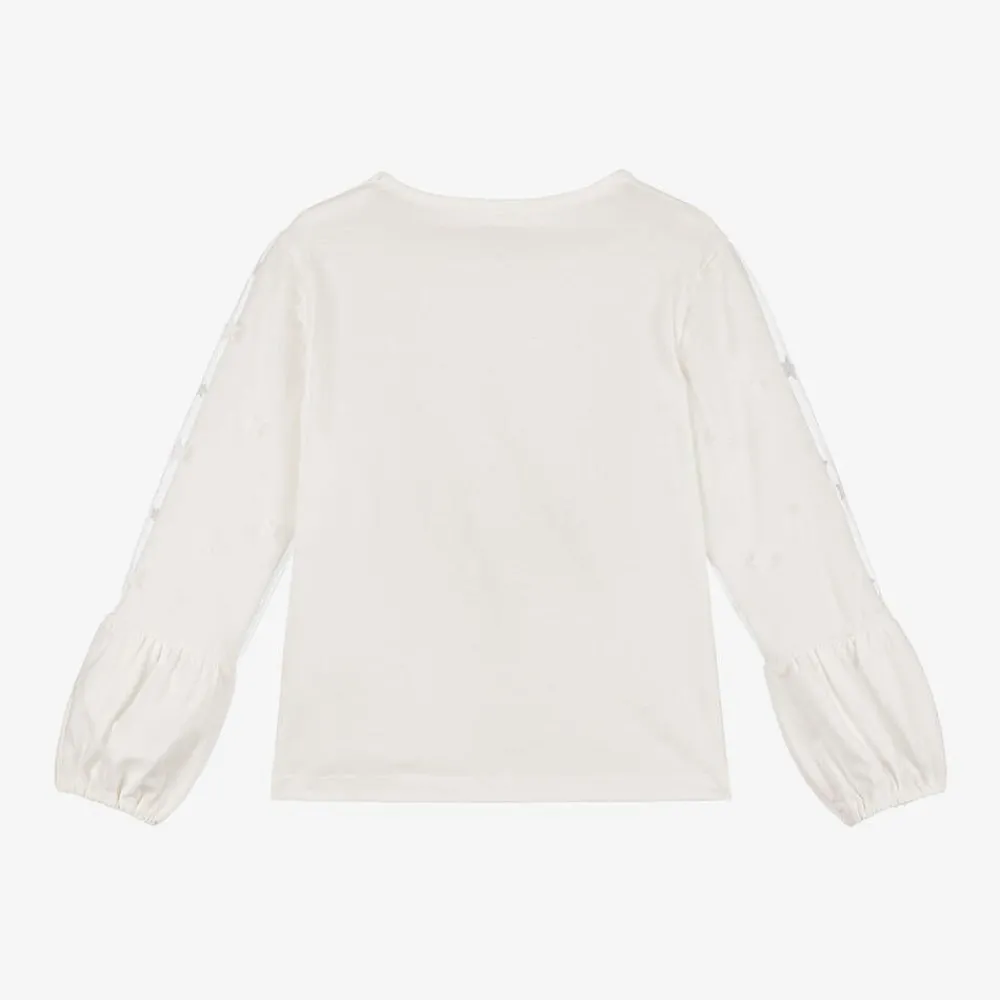 Lapin House Tops*Girls Ivory Cotton Ballet Shoes Top