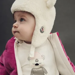 Moncler Enfant Tops*Girls Ivory Cotton Bear Top