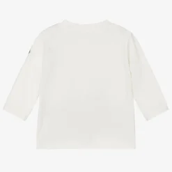 Moncler Enfant Tops*Girls Ivory Cotton Bear Top