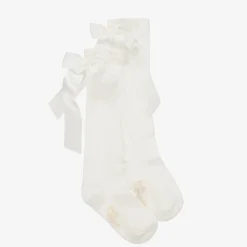 Pretty Originals Socks*Girls Ivory Cotton Bow Socks
