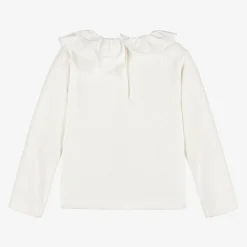 iDO Baby Tops*Girls Ivory Cotton Collar Top