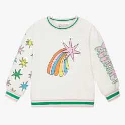 Stella McCartney Kids Tops*Girls Ivory Cotton Cosmic Sweatshirt