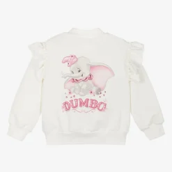 Monnalisa Tops*Girls Ivory Cotton Disney Zip-Up Top
