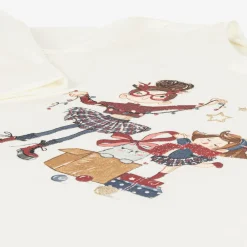 Mayoral Tops*Girls Ivory Cotton Festive Top