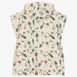 Elodie Towels & Robes*Girls Ivory Cotton Floral Poncho Towel