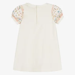 AIGNER Dresses*Girls Ivory Cotton Handbag Print Dress